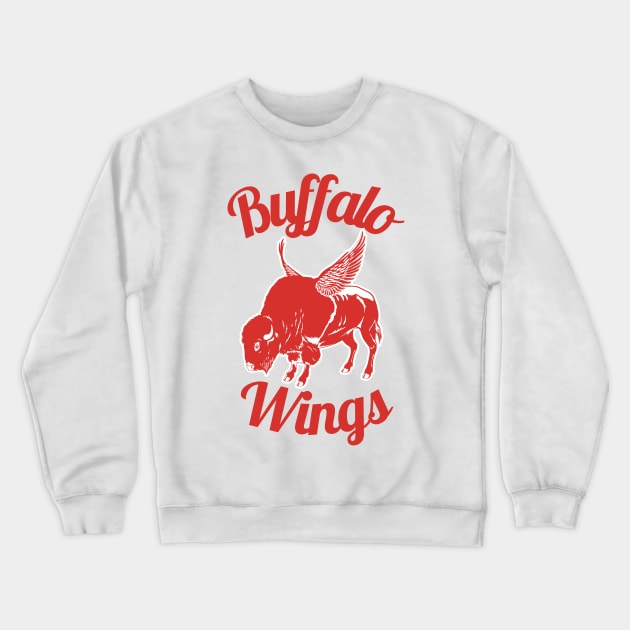 Buffalo Wings Team | Red Bison Crewneck Sweatshirt by FantasySportsSpot